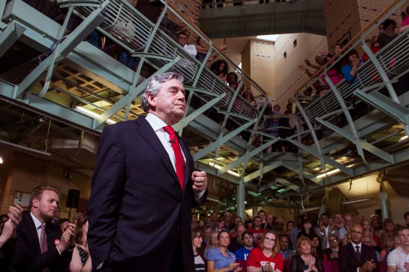 Former British Prime Minister Gordon Brown delivers a speech at a "Remain In" event in Leicester, Britain on June 13. Britons will vote on whether or not leave the EU in a referendum this week.