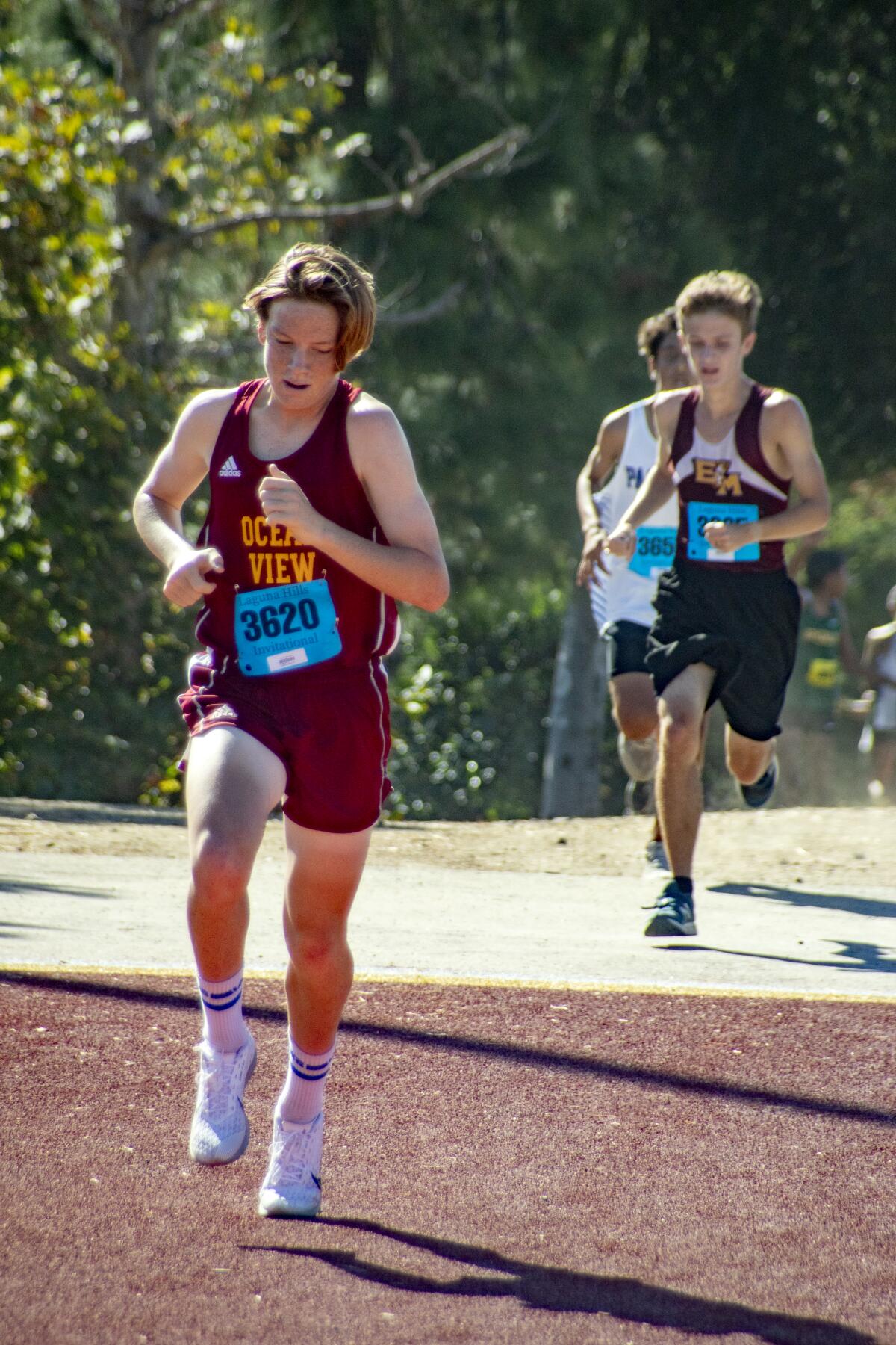 Ocean View's Brandon Gayler finished second in the Division 3 boys' sophomore race on Saturday at the Laguna Hills Invitational.