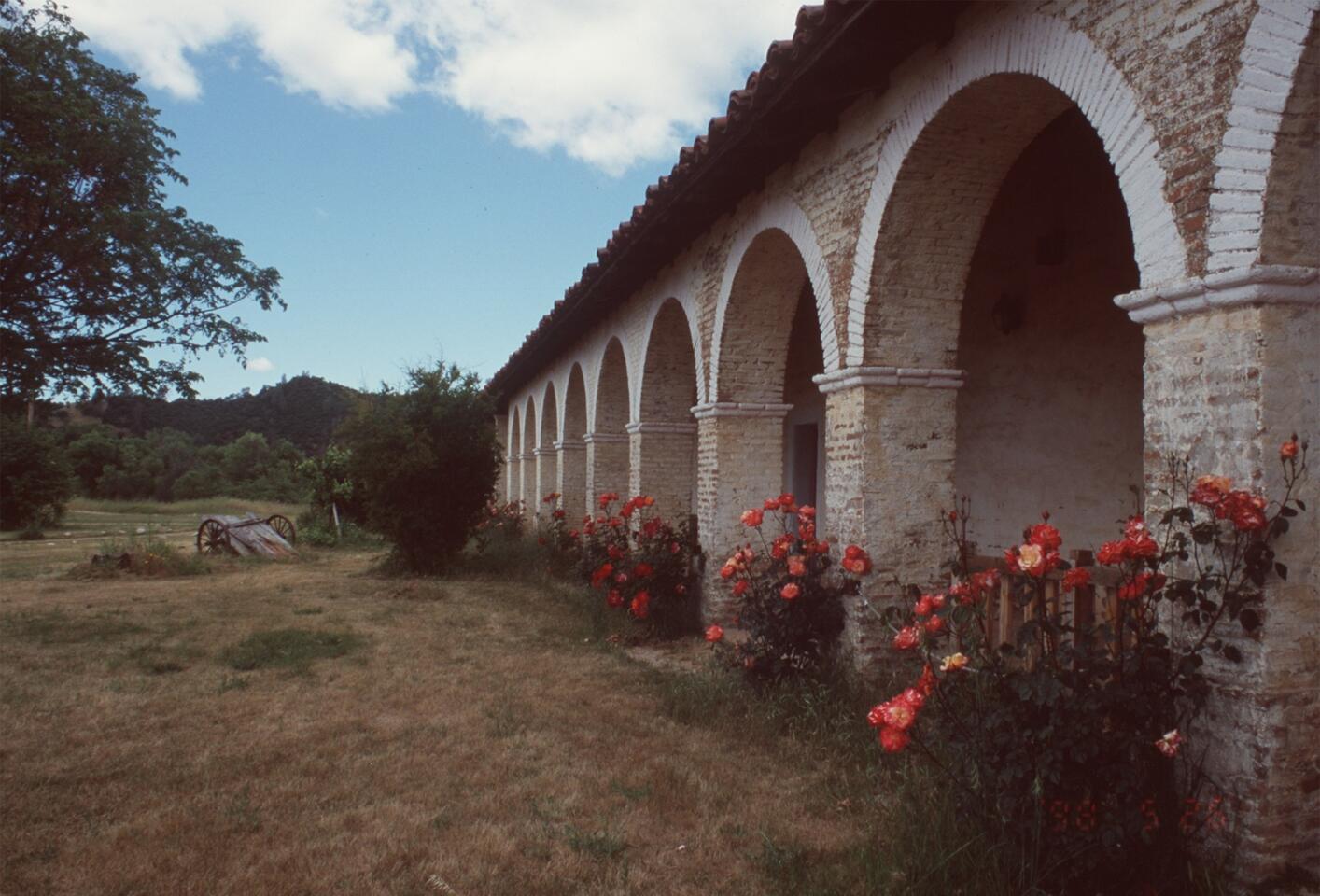 The San Antonio de Padua mission, shown in 1998, was restored in 1949 after a vigorous campaign to raise the necessary funds.