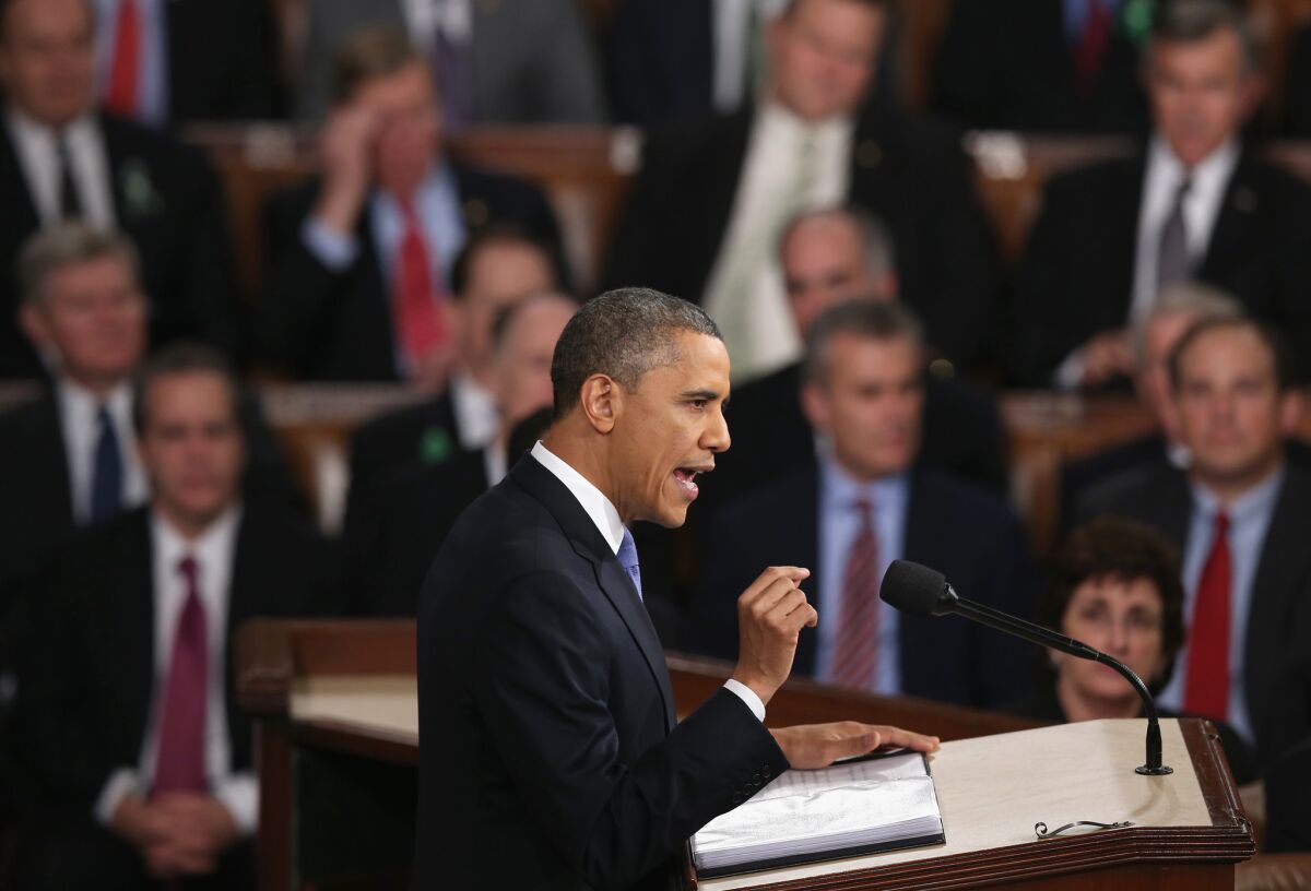 President Obama delivers his State of the Union speech.