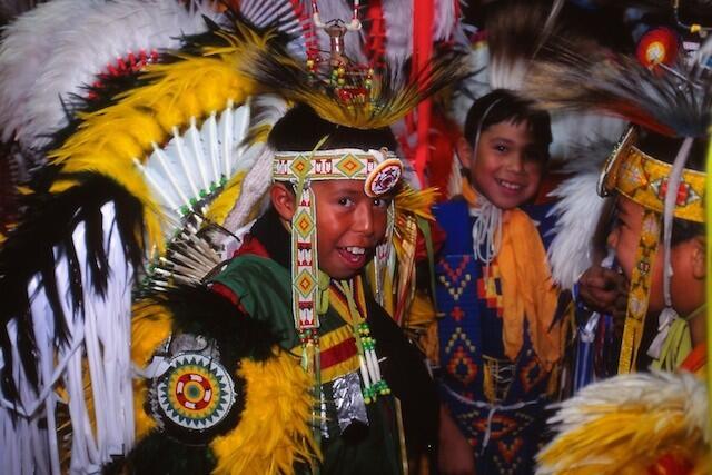 Children at the 1996 Gathering of Nations Powwow in Albuquerque.