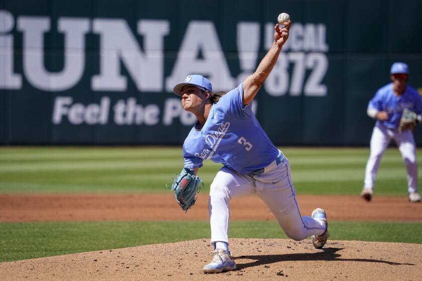 USD junior left-hander Austin Smith improved to 6-0 this season in victory over Gonzaga at WCC Tournament.