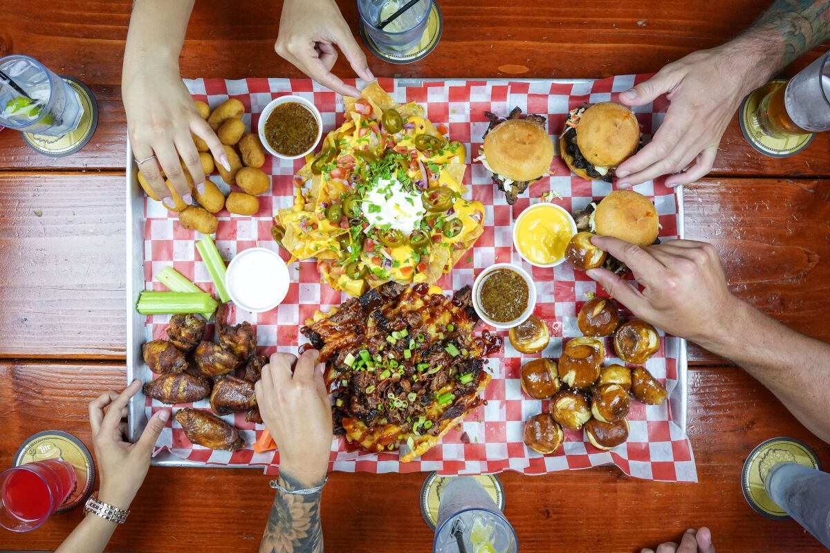 The new Big Deck Platter at The Deck at Moonshine Flats comes with six appetizers to share.