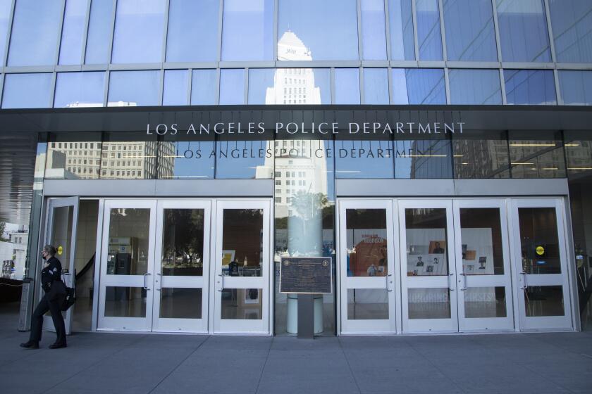 LOS ANGELES, CA - FEBRUARY 08: U.S. Rep. Karen Bass said that as mayor she would move 250 Los Angeles police officers out of desk jobs and into patrols, while ensuring that the department returns to its authorized strength of 9,700 officers. Photographed at the Los Angeles Police Department Headquarters on Tuesday, Feb. 8, 2022. (Myung J. Chun / Los Angeles Times)