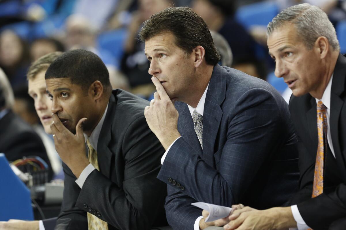 UCLA Coach Steve Alford watches his team play during the first half of the Bruins' 107-74 win over Nicholls State on Nov. 20.