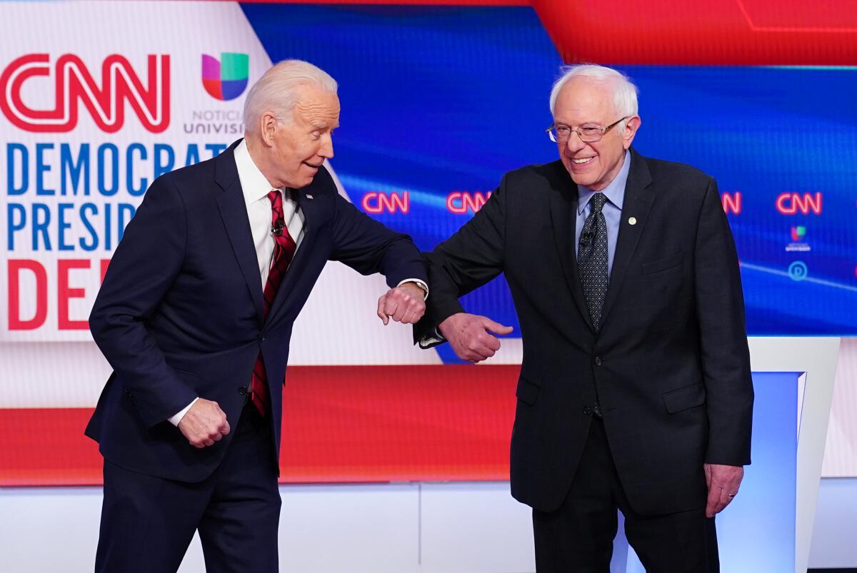 Biden-Sanders debate in Washington.