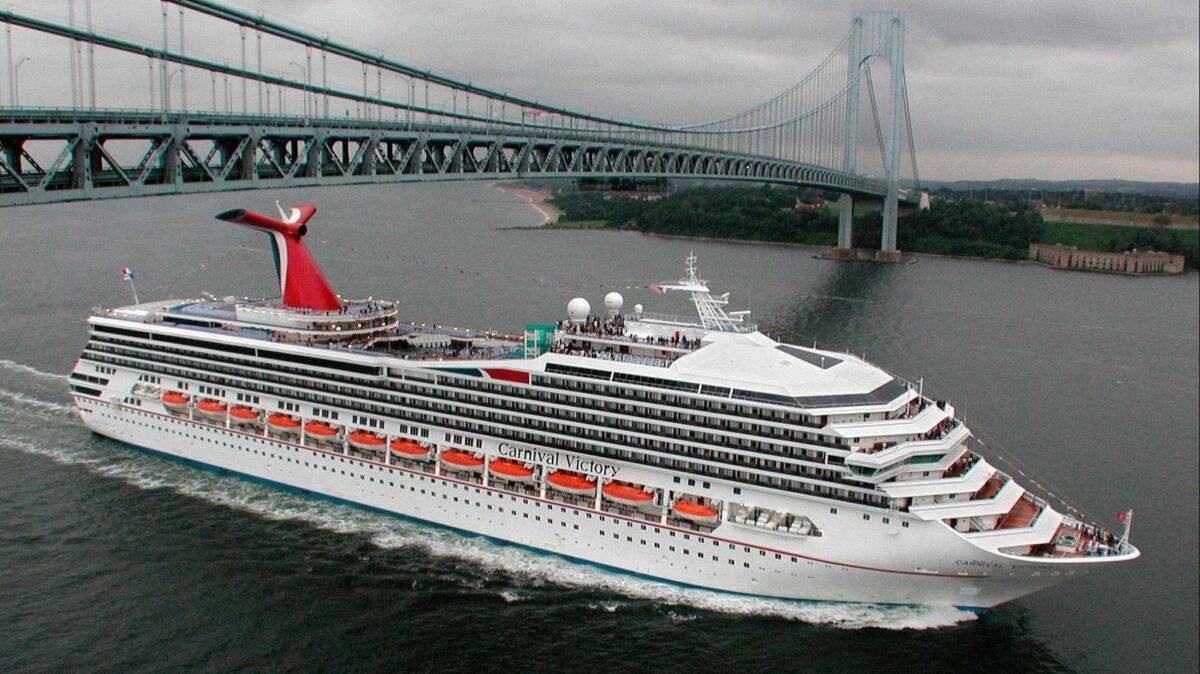 The Carnival Victory passes under New York's Verrazano Bridge on its maiden voyage in 2000. Today, the Carnival Victory is one of many middle-aged and elderly ships built during a cruise boom in the 1990s that have been given a face-lift to focus on shorter "booze cruises."