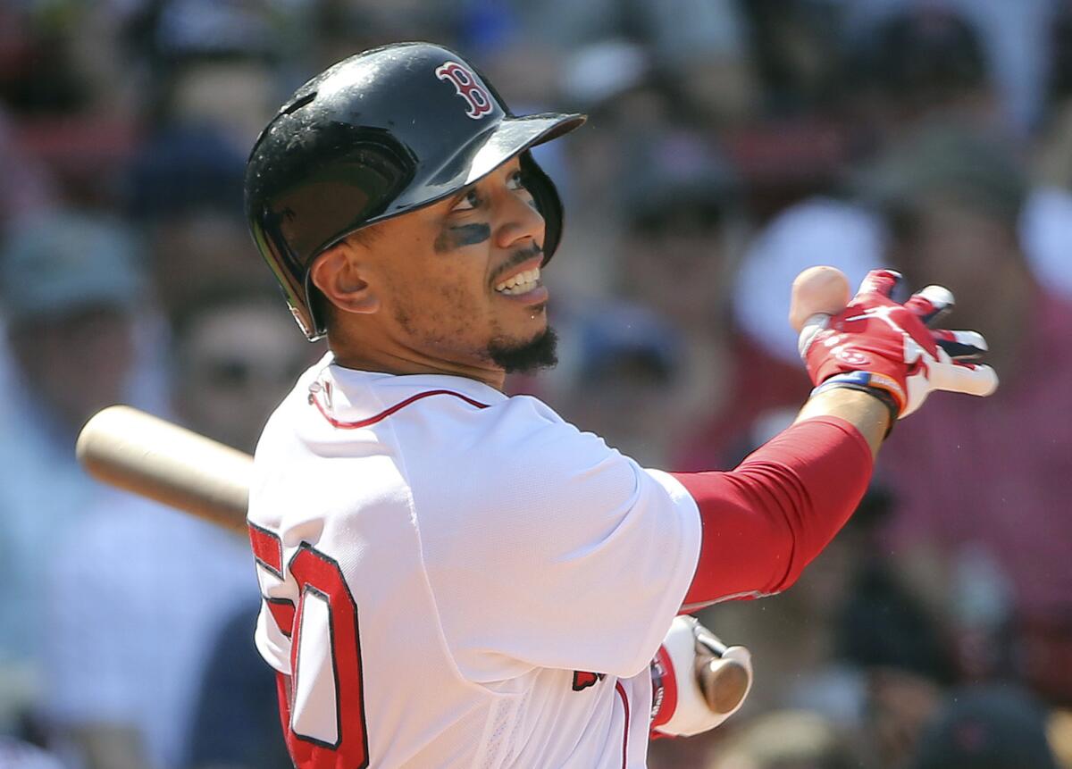 Mookie Betts as wicked furious Boston Red Sox fans prefer to remember him.
