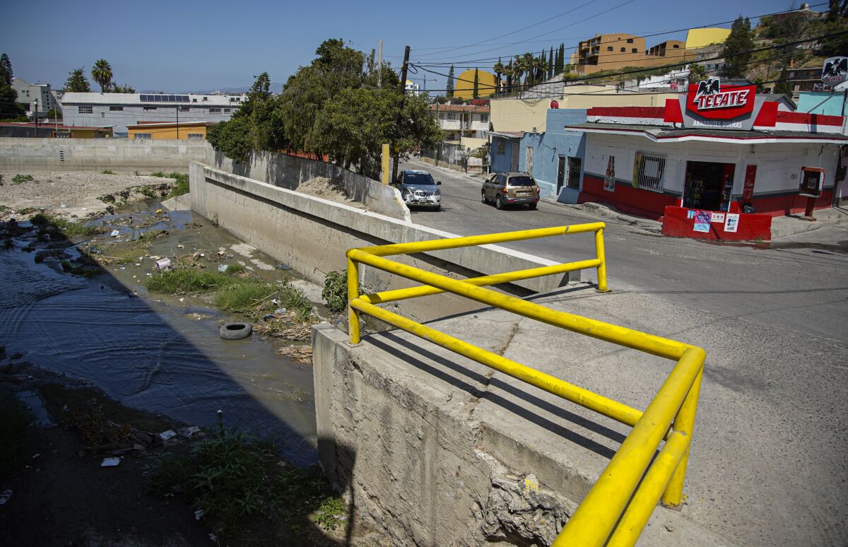 In Colonia Chula Vista sewage water and trash flow in the storm drain on June 30th, 2020 in Tijuana. 