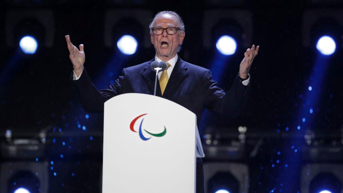 Carlos Nuzman speaks during the closing ceremony of the Rio Paralympic Games at Maracana Stadium on Sept. 18, 2016.