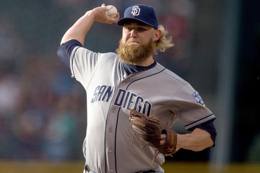 Andrew Cashner went 5-11 with a 5.25 earned-run average in 27 starts for the Padres and Marlins last season.