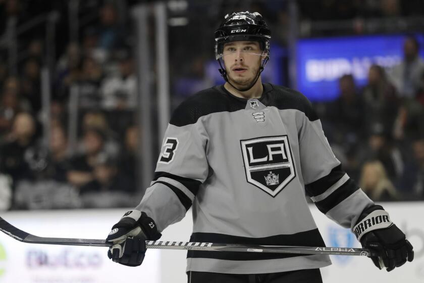 Los Angeles Kings' Dustin Brown during an NHL hockey game Saturday, March 16, 2019, in Los Angeles. (AP Photo/Marcio Jose Sanchez)