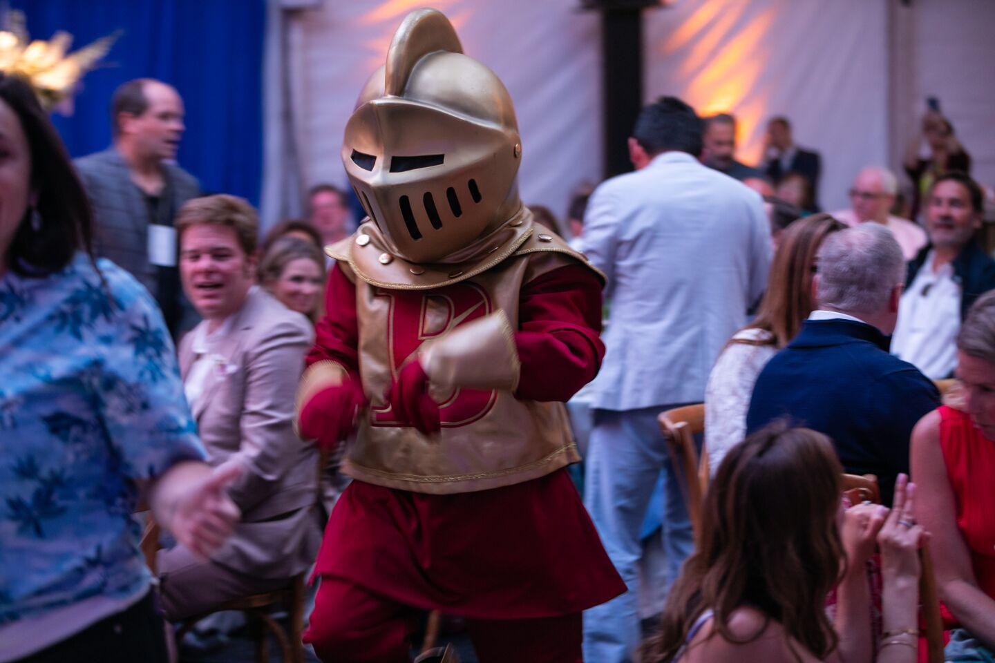 The Bishop's School Knight mascot makes an appearance at the school's gala April 23.