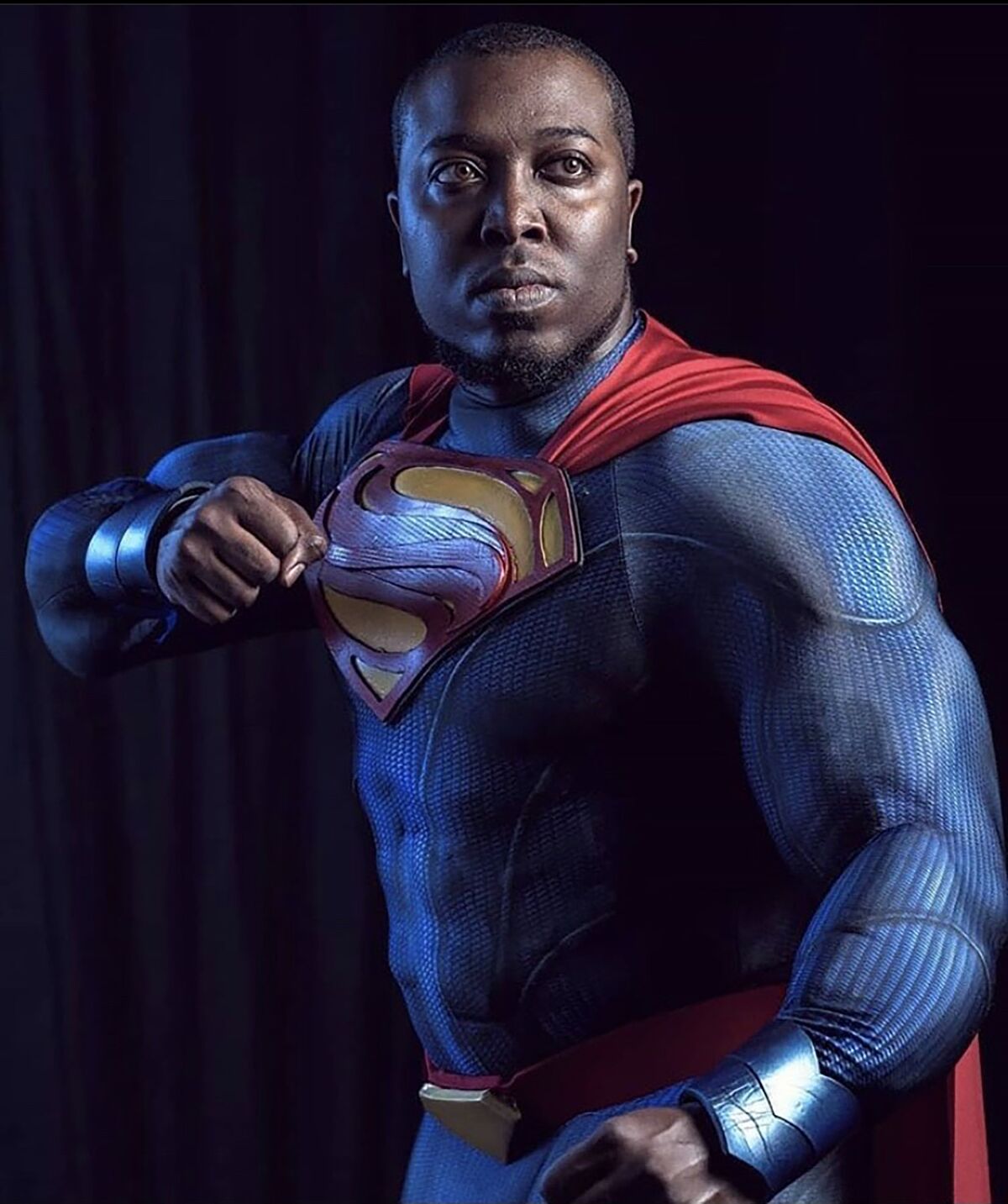 Charles Conley poses as Superman at the 2019 Facts Convention in Ghent, Belgium.