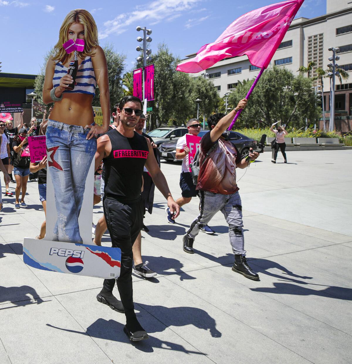 Supporters of Britney Spears rally as hearing on the Britney Spears conservatorship case takes place Stanley Mosk Courthouse