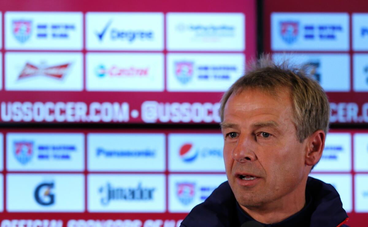 Jurgen Klinsmann has taken it on the chin for not speaking in glowing terms about the U.S. team's chances of success in Brazil.