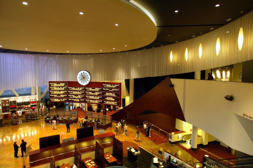 The lobby of the ArcLight Cinemas multiscreen theater on Sunset Boulevard in Hollywood.