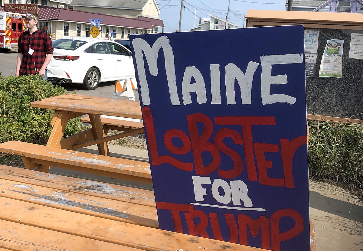 The Trump campaign in Maine is arguing that the president has done much to help the state's iconic lobster industry.