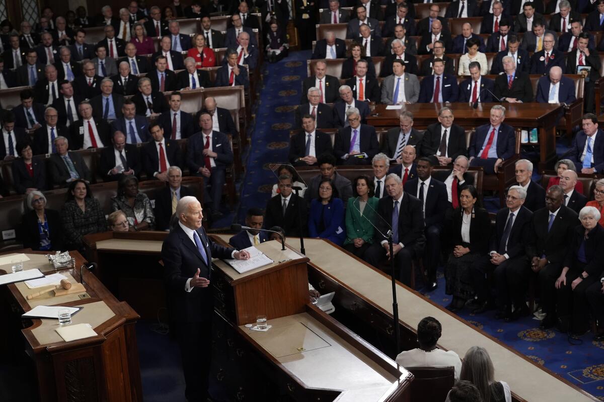 President Joe Biden delivers his State of the Union address to a joint session of Congress.