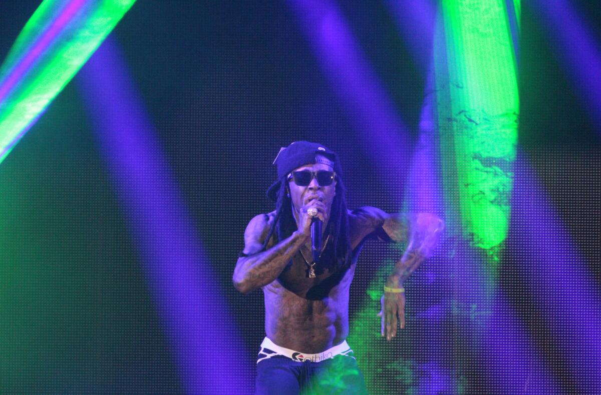 Lil Wayne at the Hollywood Bowl on Sep. 22, 2014. (Lawrence K. Ho / Los Angeles Times)