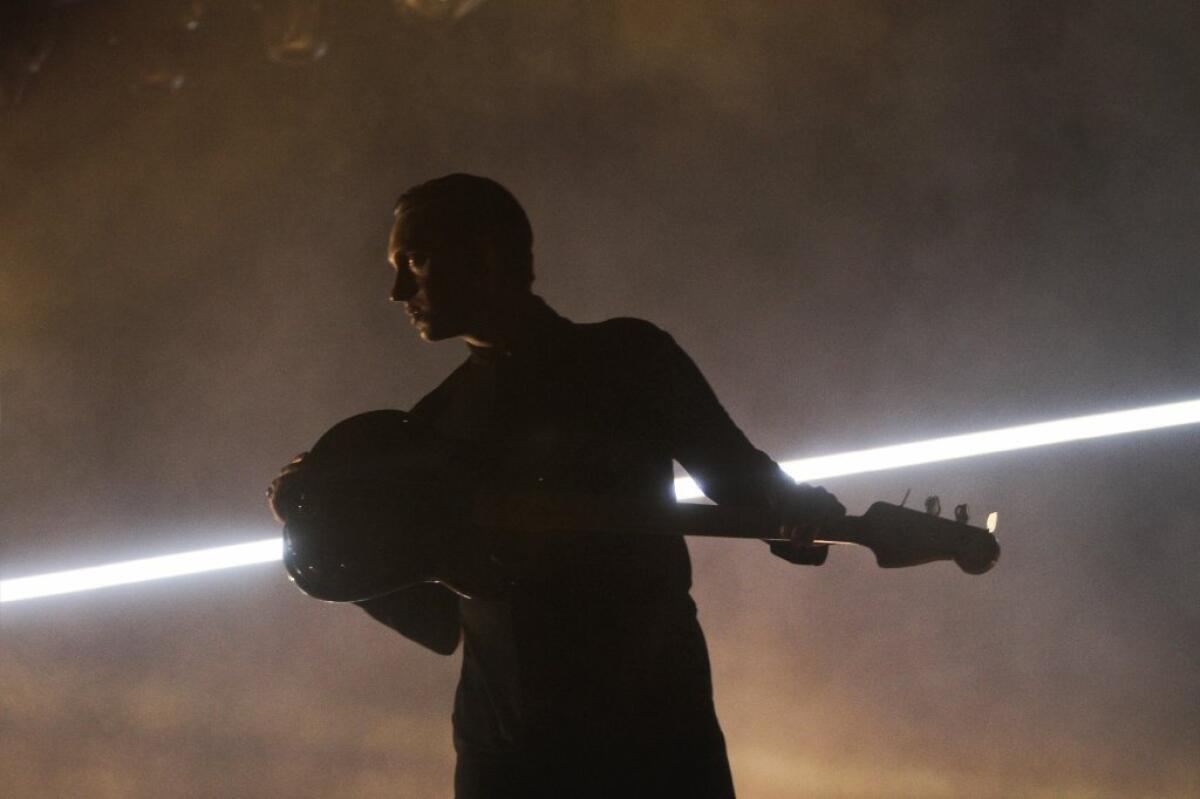 Oliver Sim of the xx performs on the main stage during Weekend 2 of the Coachella Valley Music & Arts Festival in Indio.