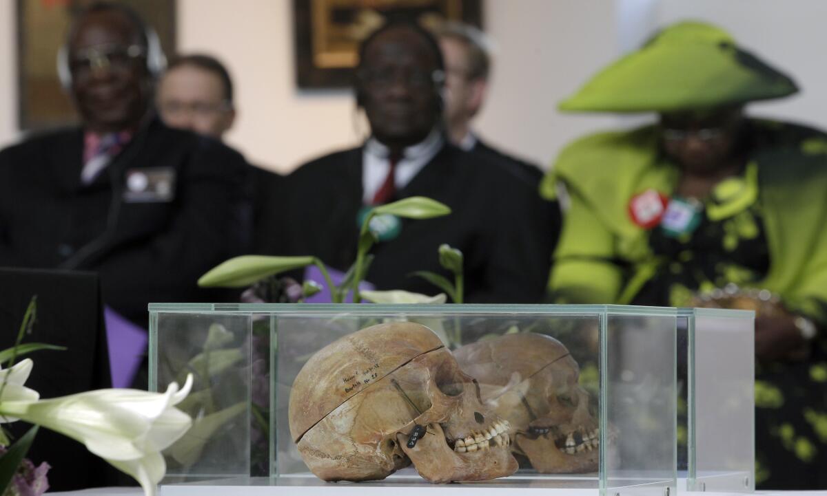 Skulls of people killed in Namibia by Germans