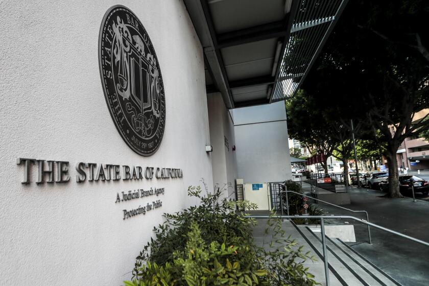 Los Angeles, CA, Tuesday, March 2, 2021 - An exterior of the California State Bar headquarters building downtown. (Robert Gauthier/Los Angeles Times)