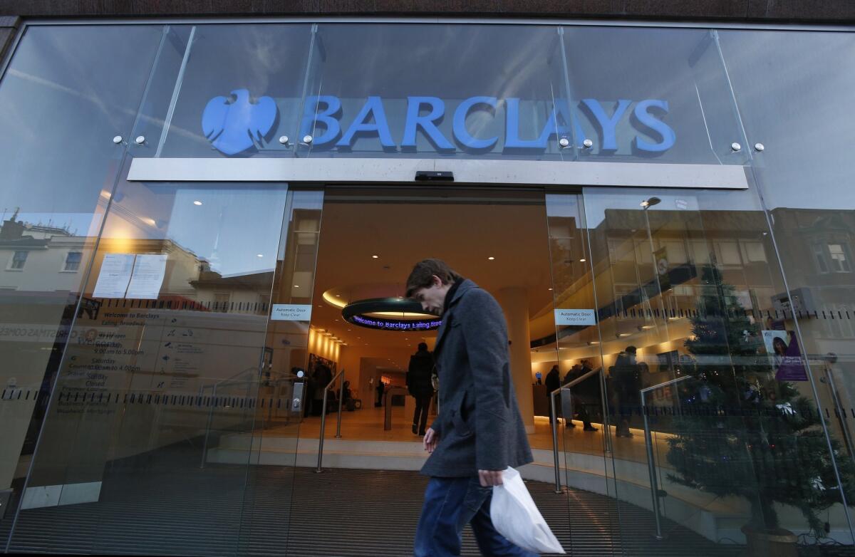 The Financial Industry Regulatory Authority fined Barclays Capital $3.75 million over poor record retention practices, the regulator said Thursday. Above, a man walks past a a Barclays Bank branch in London earlier this month.