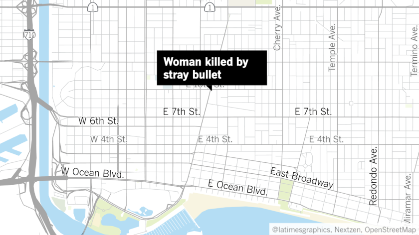 Map of woman killed by stray bullet