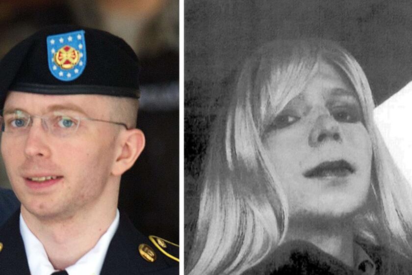 U.S. Army Pvt. Bradley Manning, who now identifies as Chelsea Manning, was convicted of the biggest breach of classified data in the nation's history by providing files to WikiLeaks. He was sentenced to 35 years in prison on Aug. 21, 2013.