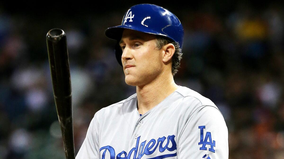 Dodgers designated hitter Chase Utley steps to the plate against the Astors in the third inning Friday night in Houston.