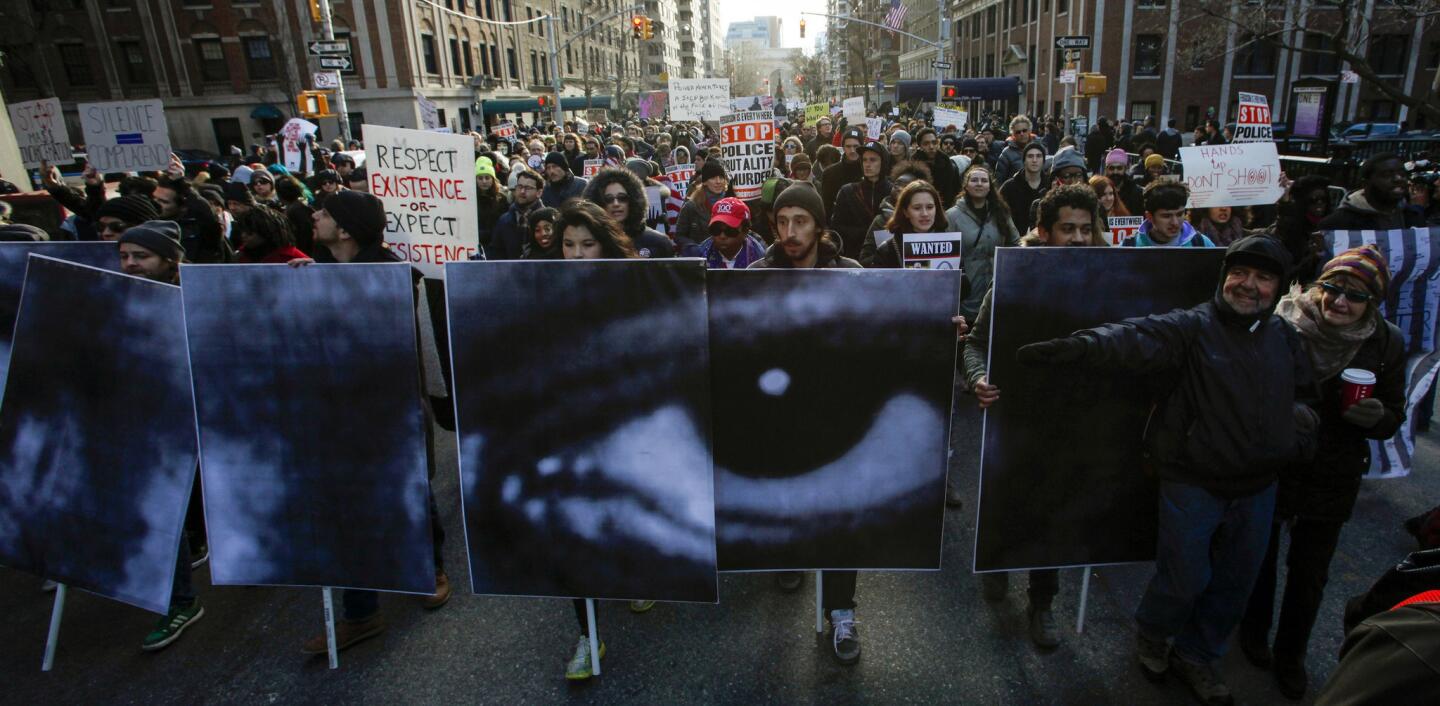 Demonstrators in New York