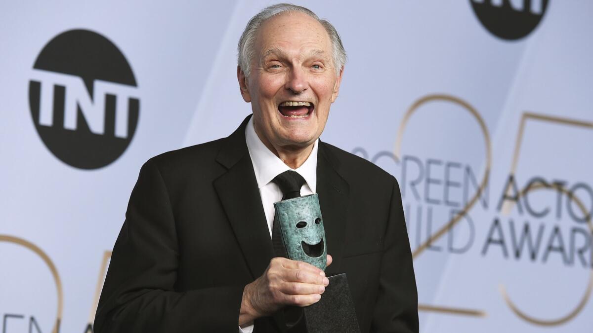 Alan Alda with the Life Achievement Award in the press room at the 25th annual Screen Actors Guild Awards at the Shrine Auditorium & Expo Hall in Los Angeles.