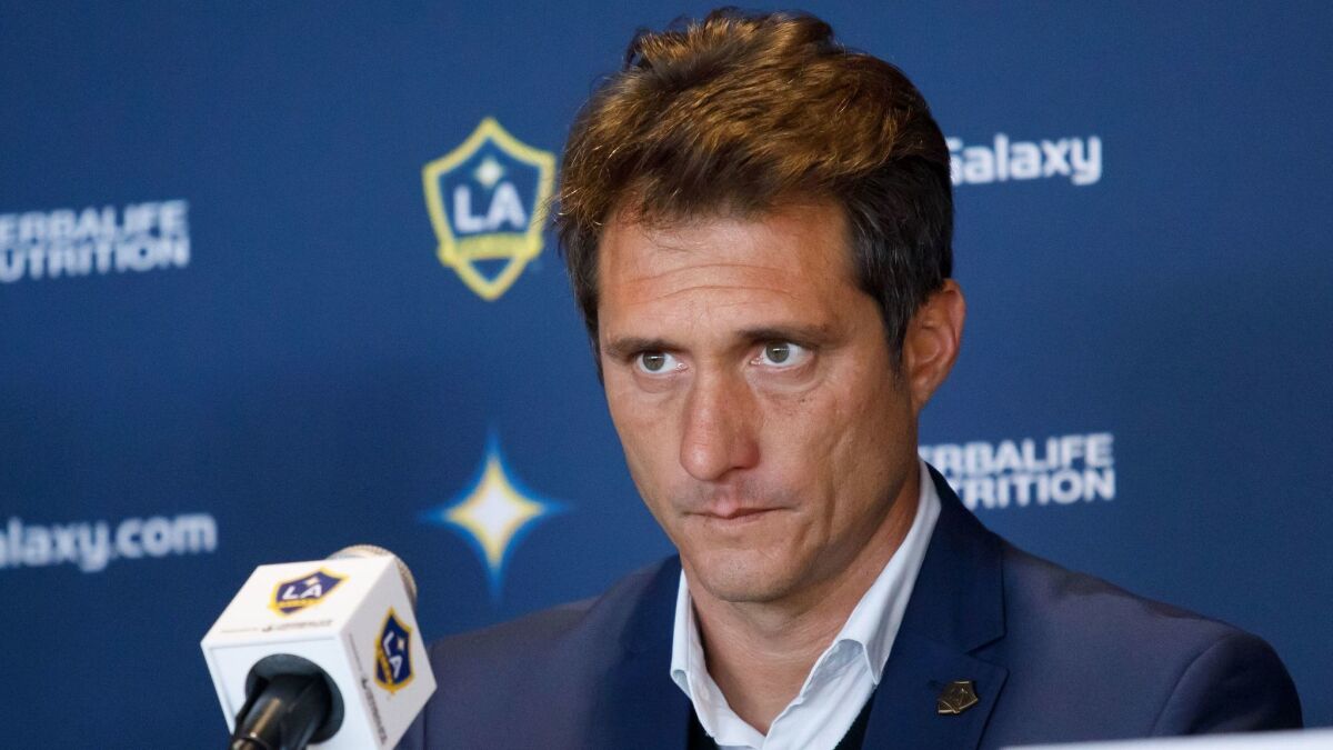 Galaxy soccer coach Guillermo Barros Schelotto says the goal of his squad's grueling training camp "is simply to put together a team that can get to the playoffs."