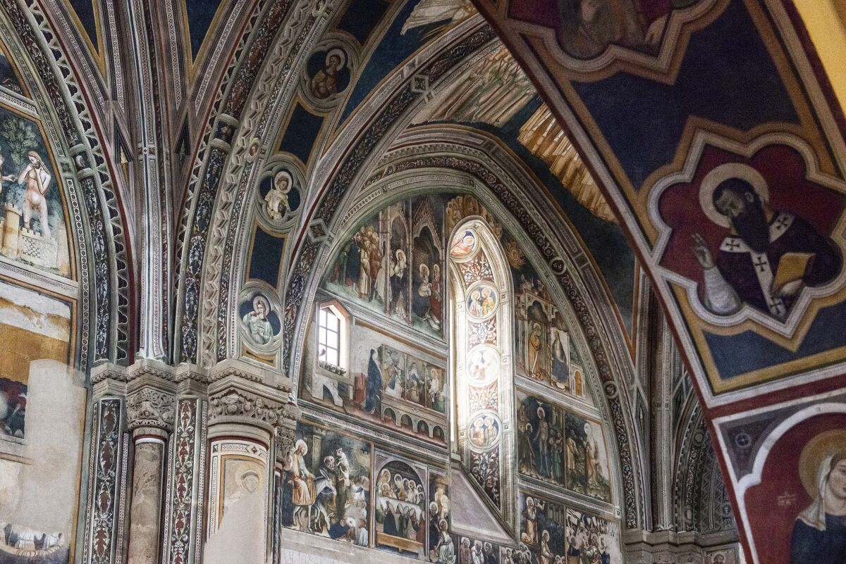 Frescos in the 14th century Basilica di Santa Caterina d' Alessandria in Galatina, Italy.