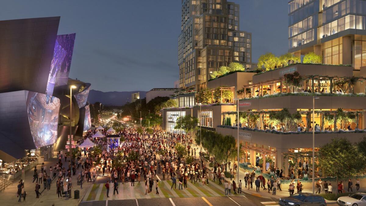 Related Cos. has secured construction financing for the Grand, a nearly $1-billion complex with apartments, condominiums, theaters, restaurants and shops. The site is on Grand Avenue at 1st Street, across from the Walt Disney Concert Hall.