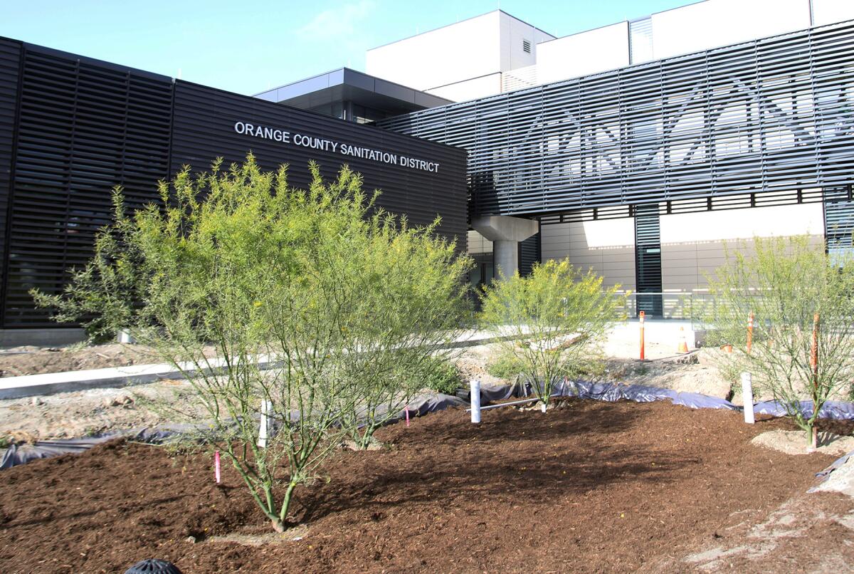 The new headquarters of the Orange County Sanitation District in Fountain Valley on Wednesday.