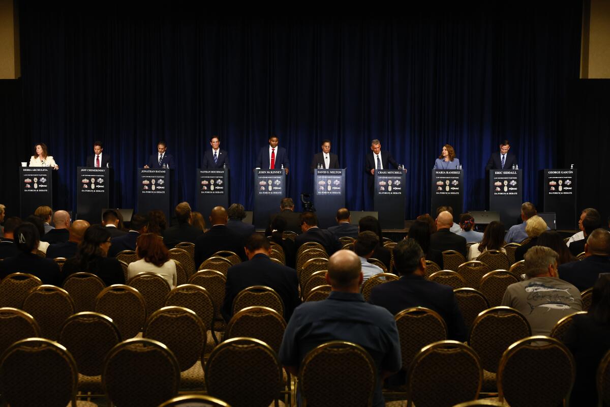 Los Angeles District Attorney candidate forum at Pacific Palms Resort.