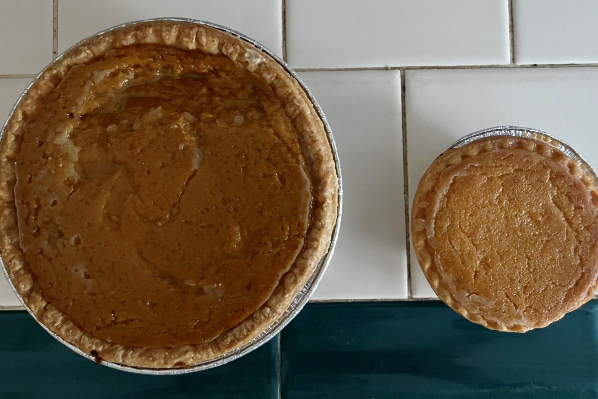 Boo Boo's sweet potato pies come in all sizes, from personal minis to whole pies to share with friends and family.