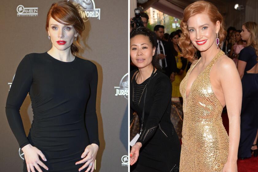 Actresses Bryce Dallas Howard, left, and Jessica Chastain want to help you tell them apart.