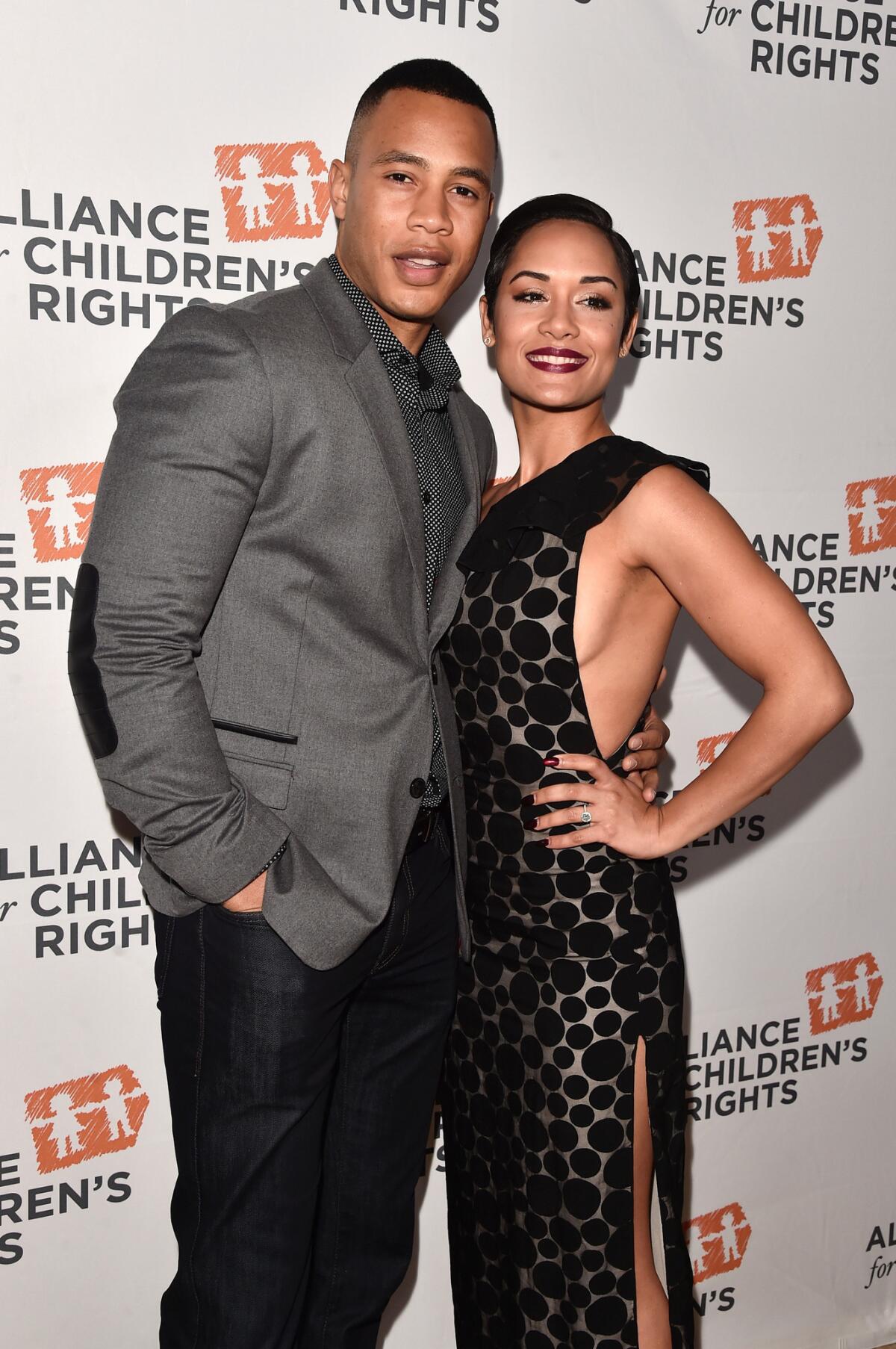 Actors Trai Byers and Grace Gealey attend the Alliance for Children's Rights' 24th annual dinner. The pair reportedly wed April 14 on Grand Cayman Island.