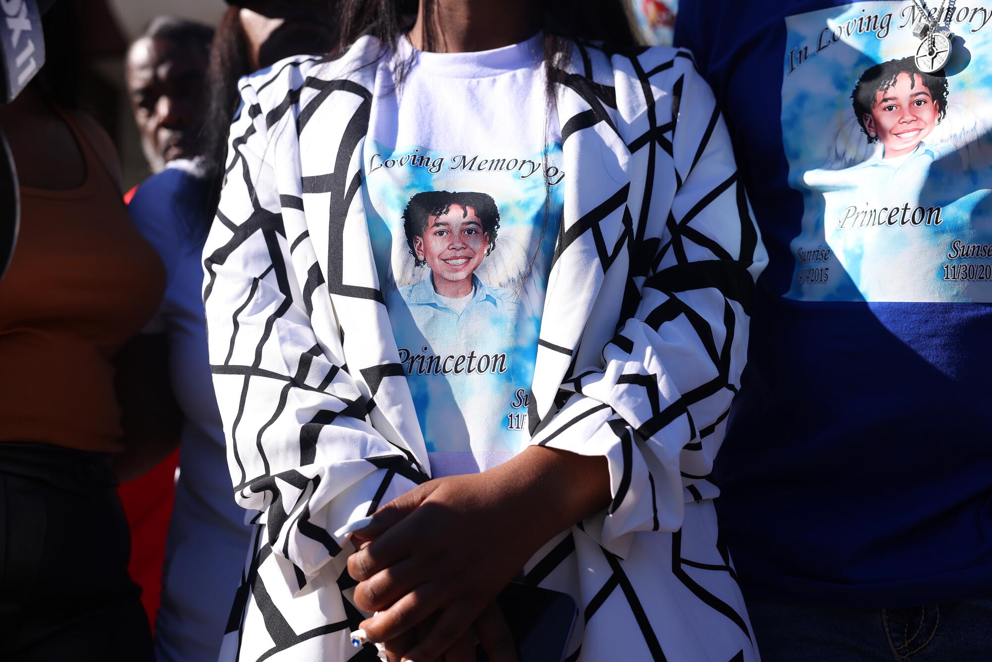 Creole Green, 31, spoke outside Compton City Hall on December 7, 2024, calling for answers to the death of her 9-year-old son.