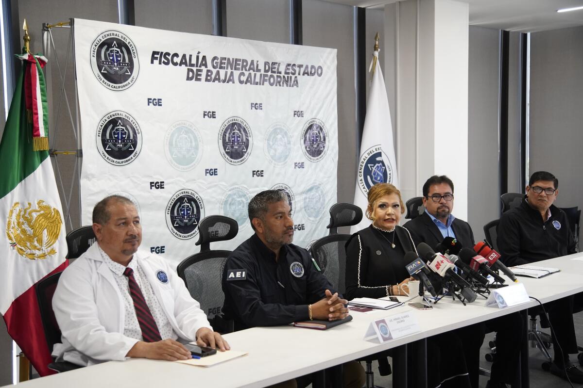 Baja California Attorney General Maria Elena Andrade updates the media about the Ensenada investigation