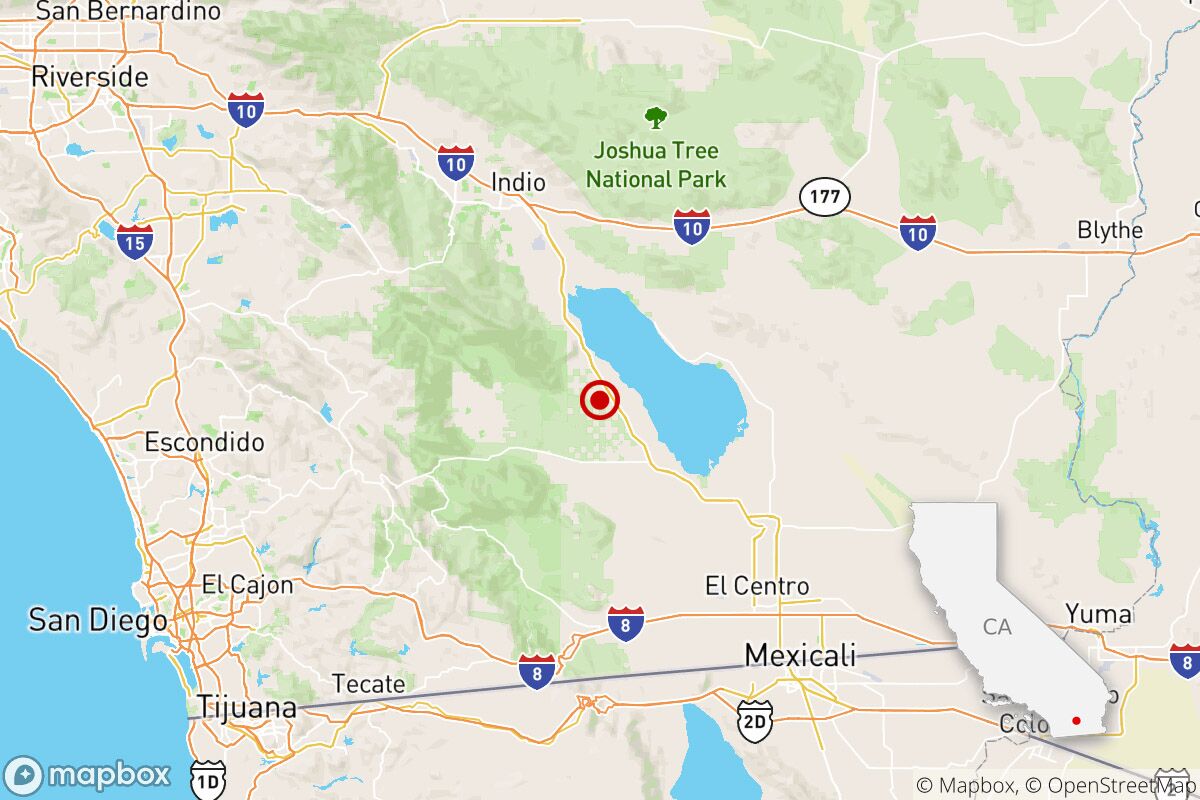 A magnitude 3.1 earthquake was reported 26 miles from La Quinta, Calif.