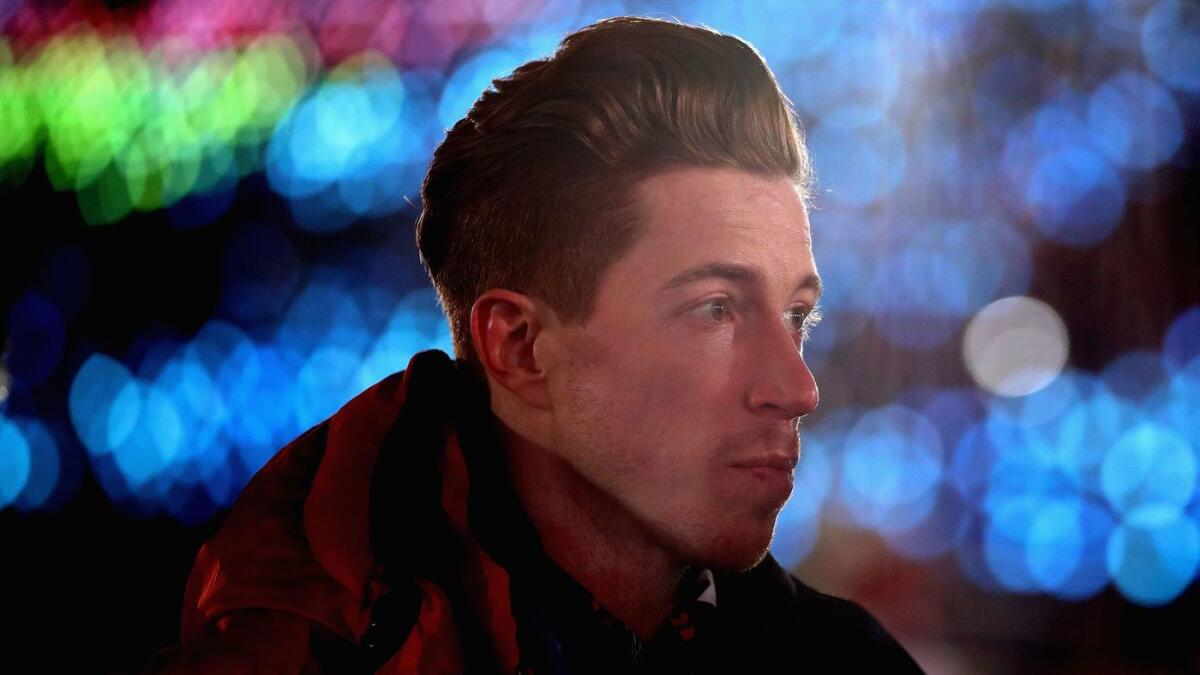Shaun White looks on during the opening ceremony of the 2018 Winter Olympic Games in Pyeongchang, South Korea.
