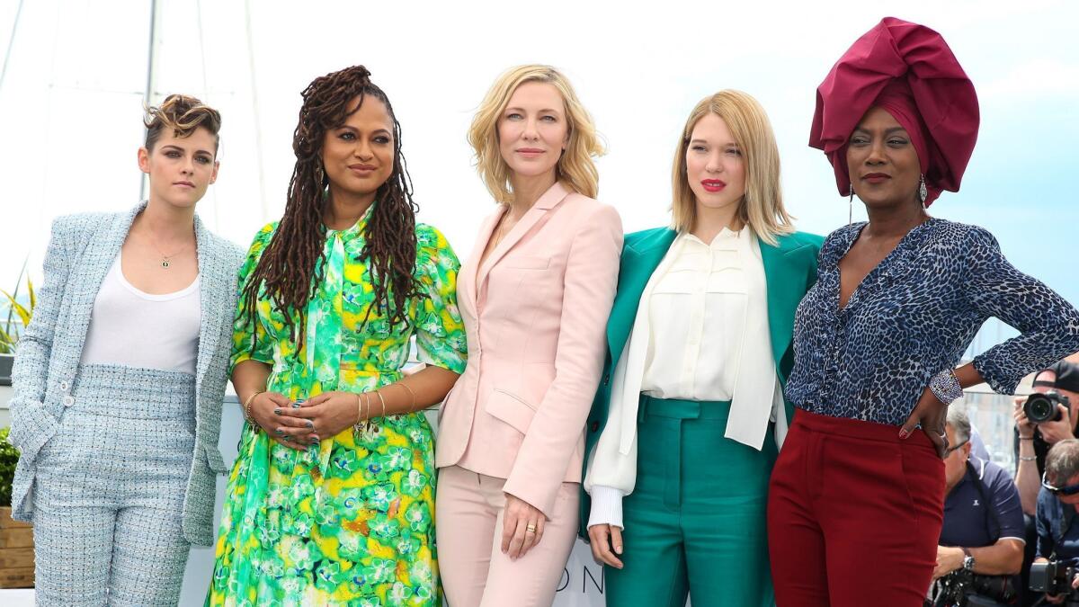 Kristen Stewart, Ava DuVernay, jury president Cate Blanchett, Lea Seydoux and Khadja Nin all serve on the jury of this year's film festival.*