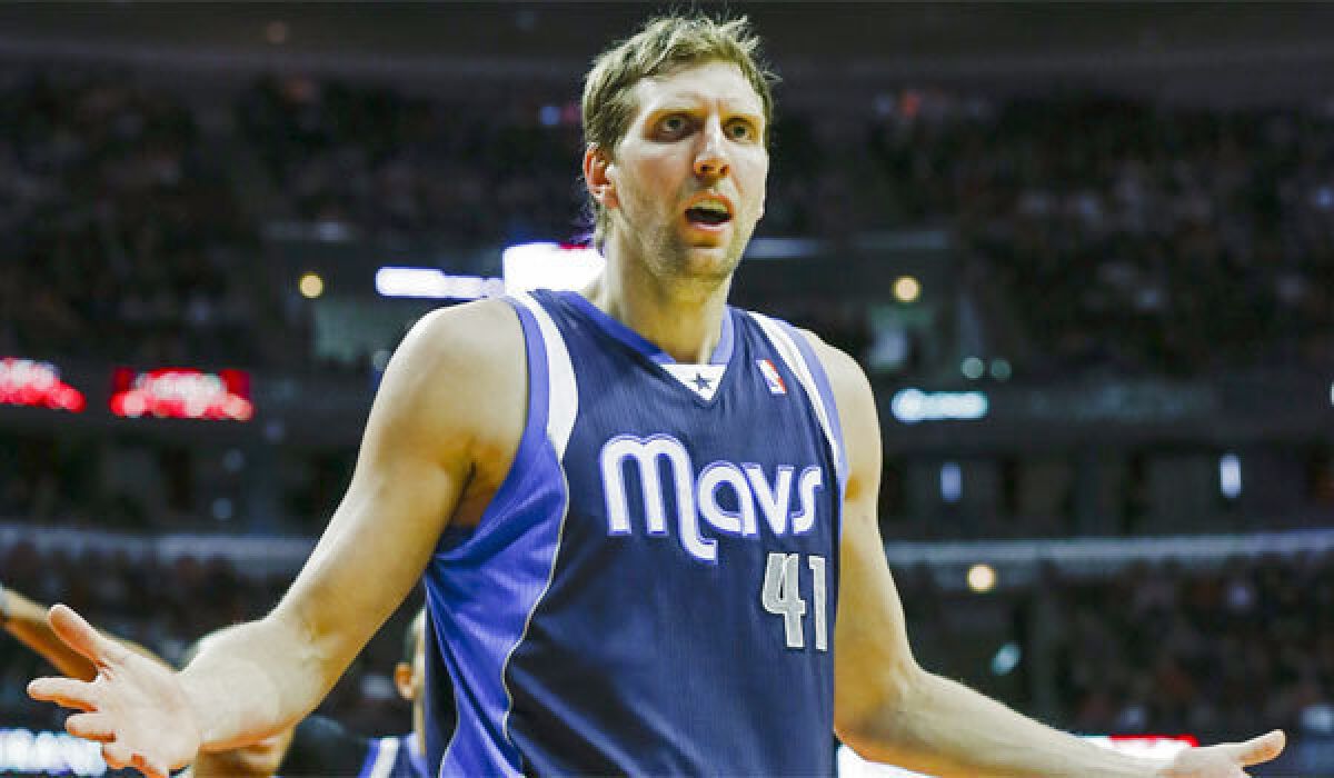 Dallas Mavericks star Dirk Nowitzki is shooting 48.9% from the field and 41% from three-point range this season.