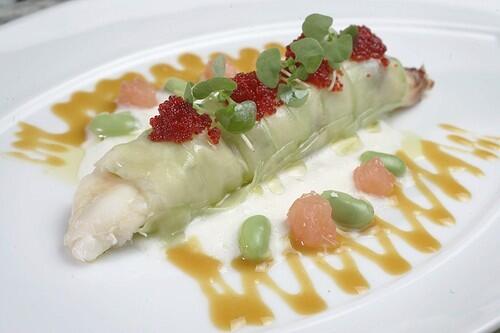 Dungeness lump crab cucumber cannelloni.
