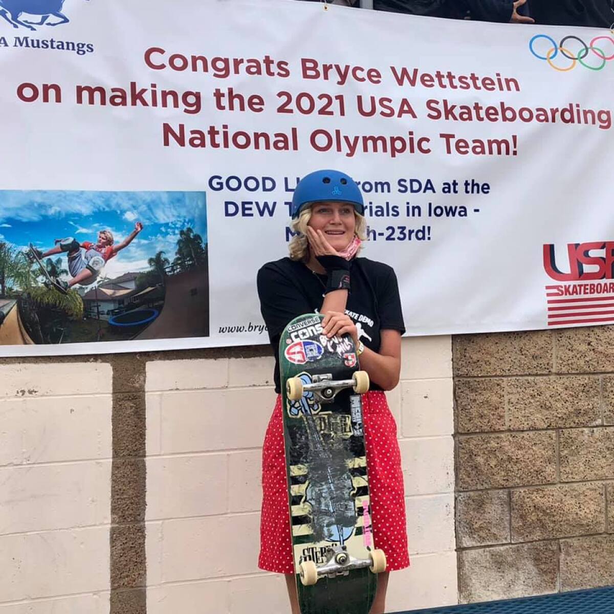 San Dieguito Academy High School student Bryce Wettstein is representing USA in skateboarding at the Olympics.