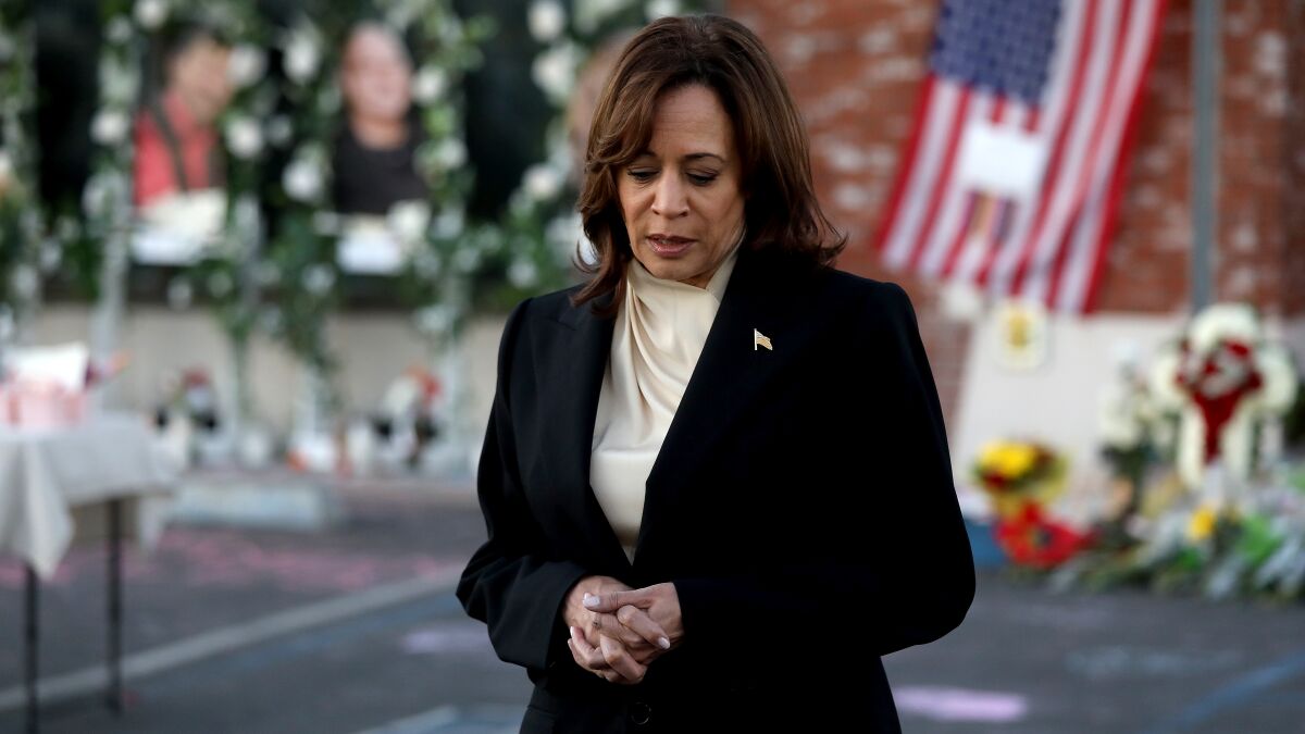 Vice President Kamala Harris visits growing memorial for Monterey Park shooting victims